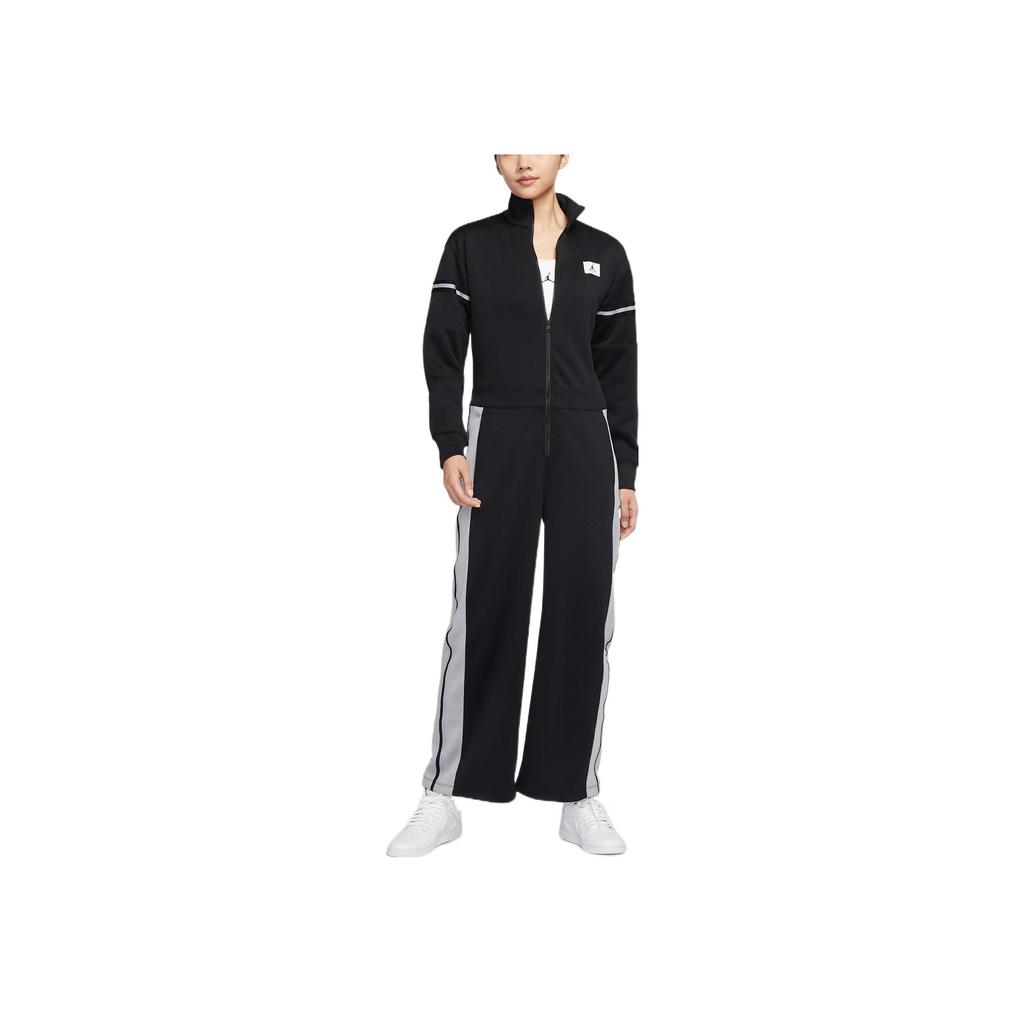 Jordan Solid Logo Brand Print Stripe Detail Jumpsuit Women Jumpsuit Black DQ4630-010