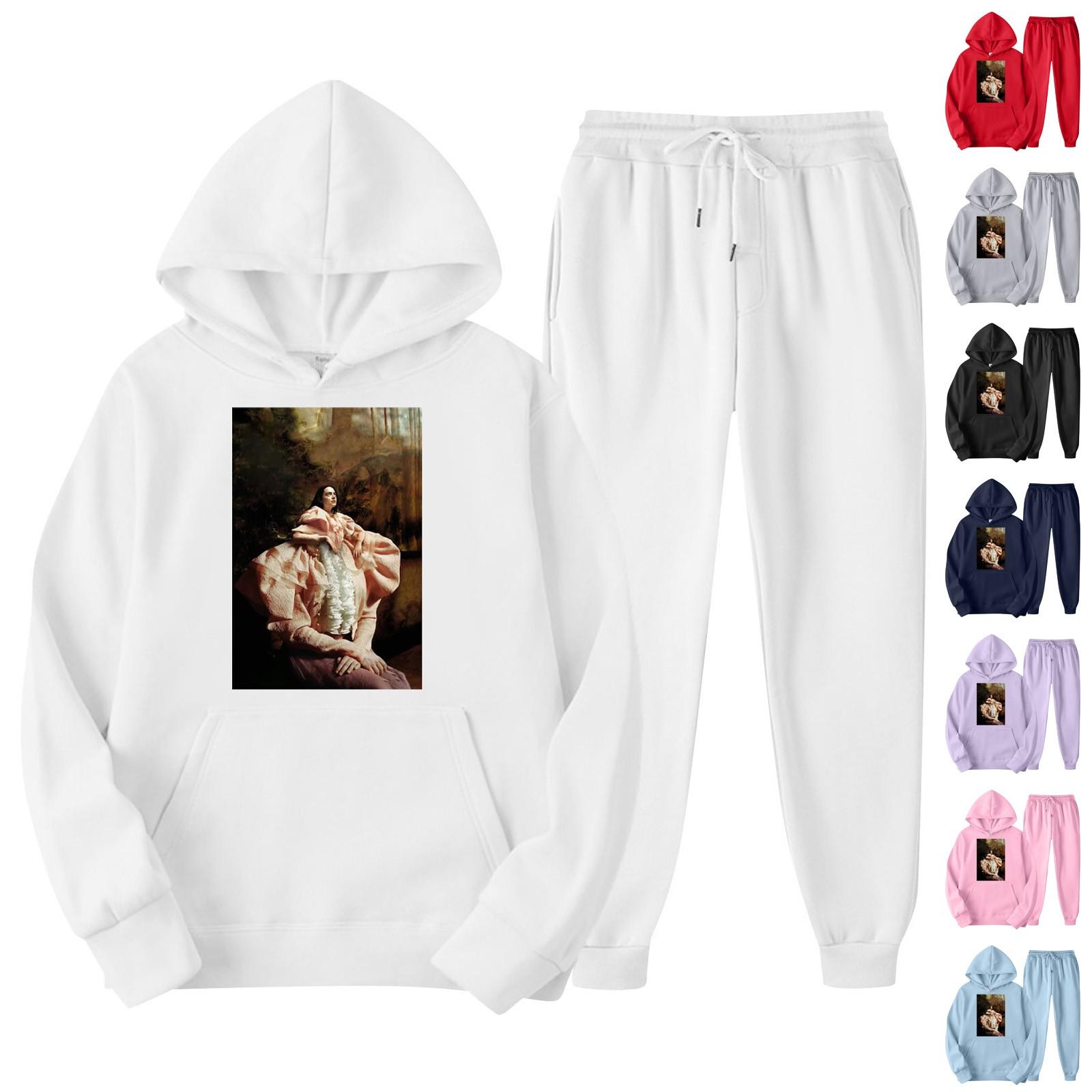 

Женский спортивный костюм Generisch, спортивный костюм с капюшоном, двухсекционная одежда для бега унисекс, пуловер с длинными рукавами, толстовки с капюшоном, комплект из толстовки и спортивных штанов