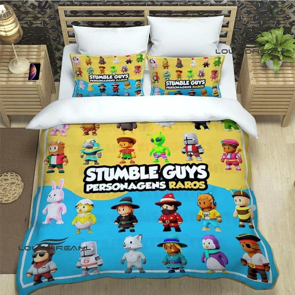 3D-Spiel Cartoon Stumble-guys Bettwäsche-Sets exquisite Bett-Zubehör-Set Bettbezug Tröster-Set Bettwäsche-Set Luxus-Geburtstagsgeschenk