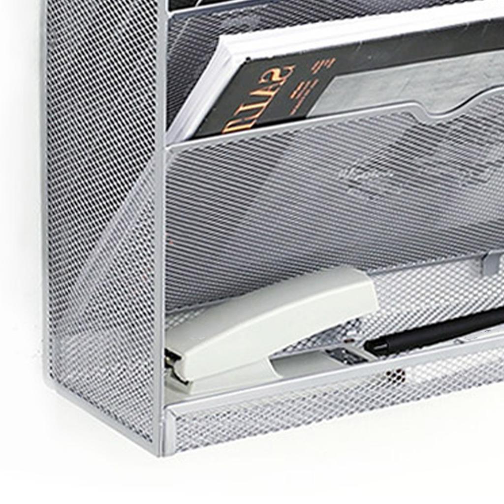 5-stufiger Wand-Aktenorganizer Vertikale Anordnung Glänzende Kanten Wandmontage Aktenhalter mit Aufhängeloch