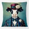 Fashion Animals Portraits Poster Zebra Tiger Leopard Lion Giraffe Fox Moose With Floral Cushion Cover Decorative Pillow Case