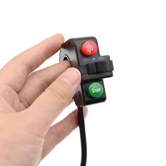3-In-1 Scooter Toggle Switch Universal Electric Bicycle Headlight Horn Turn Signal Light