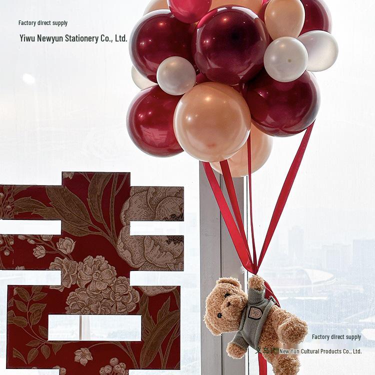 Teddy Bear Wedding Decoration Balloons Set for Bridal Chamber, Bedroom & Engagement Celebrations