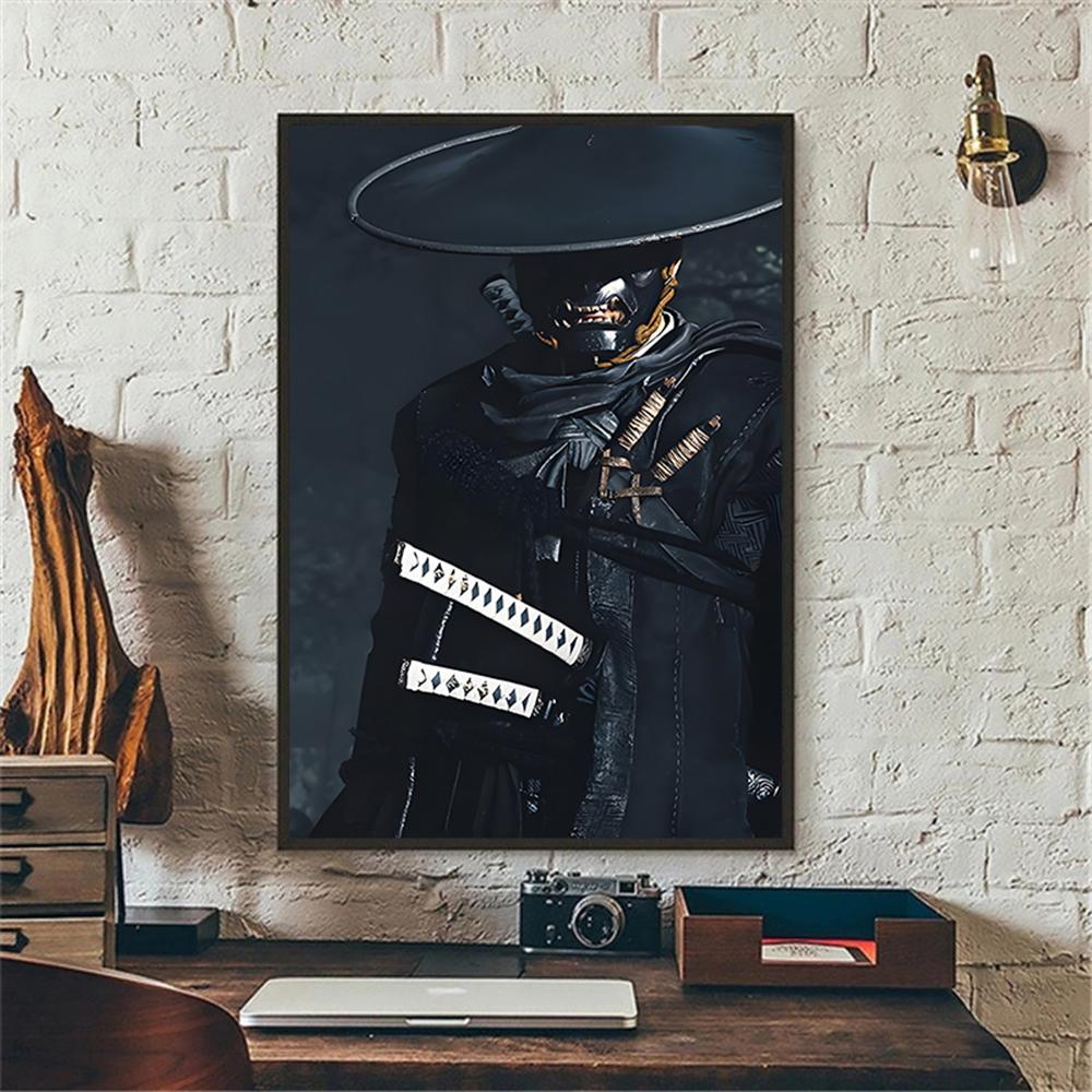 Japanese Samurai Canvas Poster Modern Home Sofa Background Wall Art Painting Print Pictures Bedroom Living Room Decor Mural Gift
