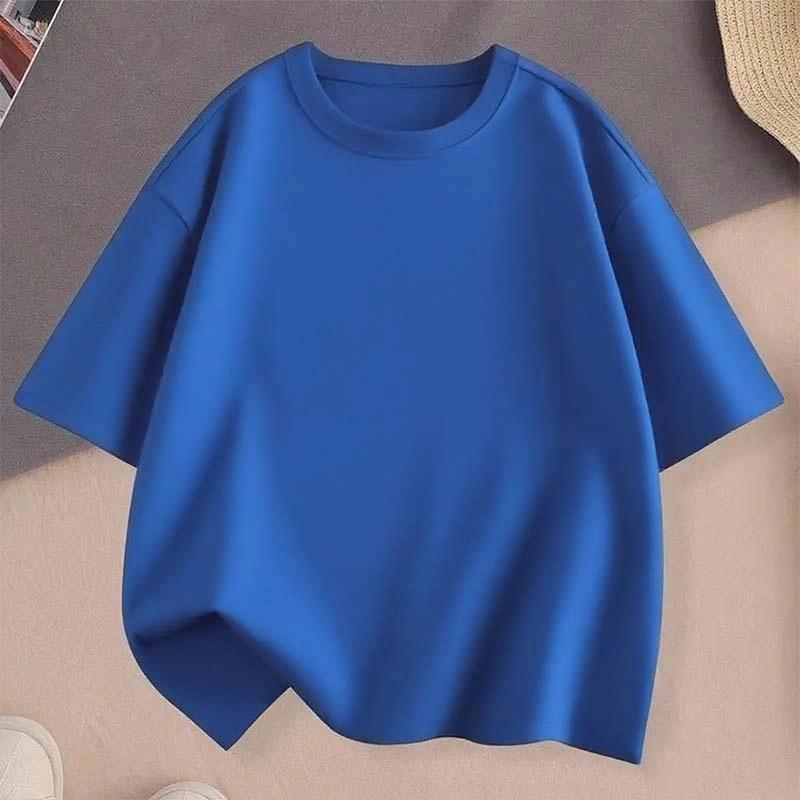 Teenage Blank Without Pattern Printed T-shirt Summer Boys and Girls Casual Loose Round Neck Short Sleeve Children Tops T-shirt