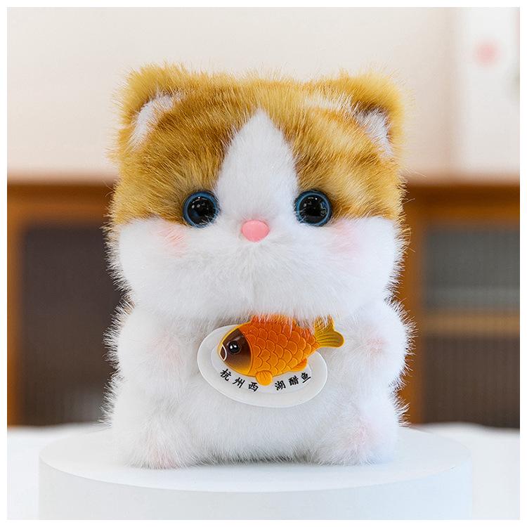Charming Scented Mini Cat Rabbit Plush Keychain Ornament for Desk Decompression