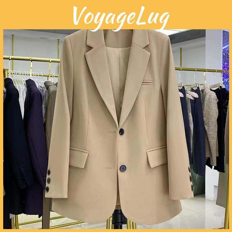 Autumn Blazer Jacket Fashion New Women Casual Pockets Long Sleeve Jacket Work Suit Coat Office Lady Solid Slim Black Blazers
