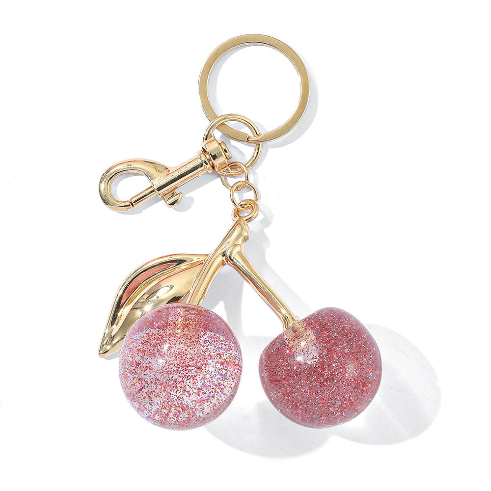 Fruit Cherry Bag Chain Charm Keychain Exquisite Red Cherry Key Chain for Women Bag Purse Pendant Accessories Gift