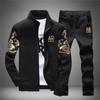 Fashion Men Tracksuit Outerwear Hoodie Set 2 Pieces Autumn Sporting Track Suit Male Fitness Sweatshirts Jacket + Pants Sets