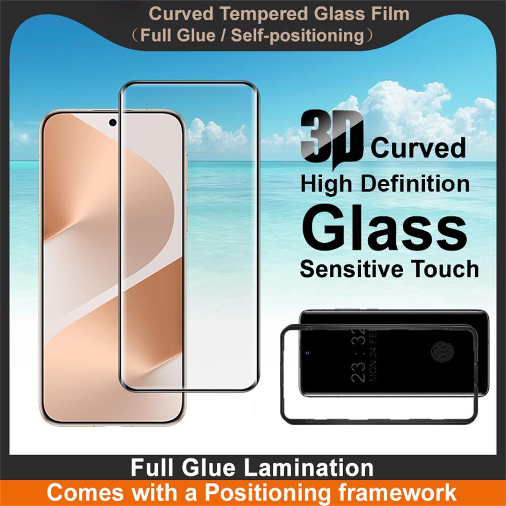 IMAK Screen Protector For Huawei Pura 80 Pro/Pura 80 Pro+/Pura 80 Ultra Full Glue 3D Curved Tempered Glass Film with Positioning Frame