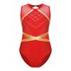 Mädchen Glänzend Bronzing Ballett Gymnastik Trikot Athletisch Activewear Training Jersey Athletisch Unitard Eiskunstlauf Kostüm