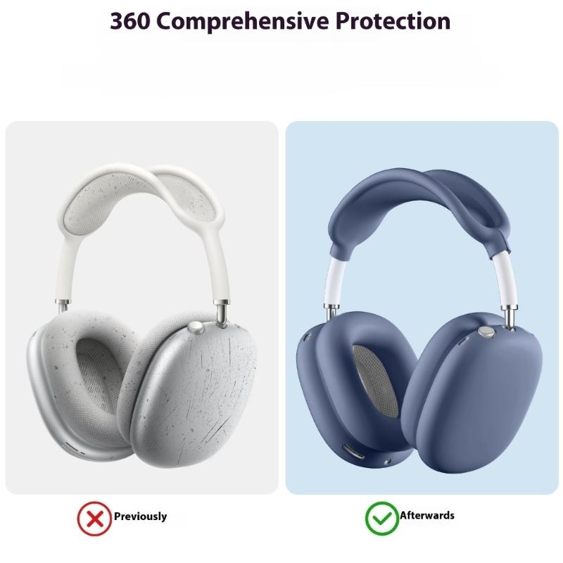 Upgrades Silicone Protective Cover Headband Ear Cushions & Outer Shell Sweat Resistant Strong Design For Headsets