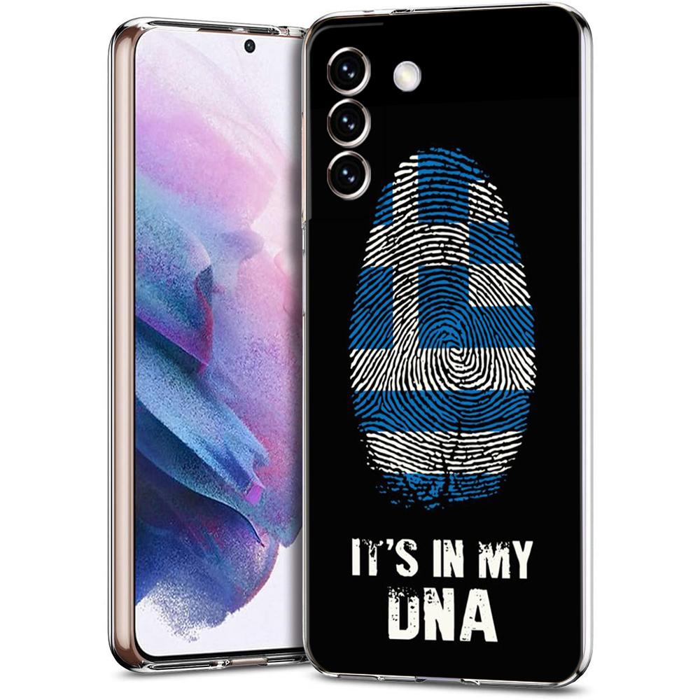 Transparent for Samsung Galaxy S25 S24 S23 S22 S20 S21 FE Ultra S24 S23 S10 S10E S9 Plus Phone Case Soft TPU Greece Greek Flag