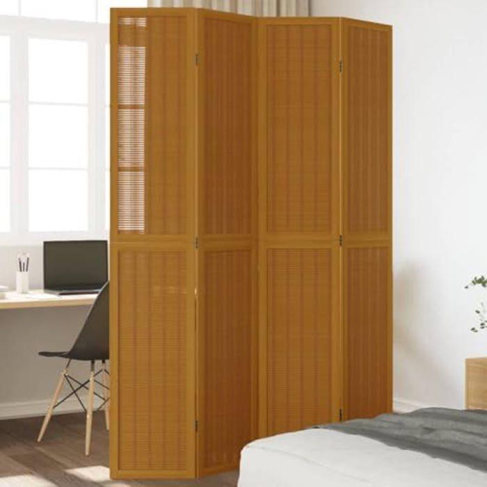 Cloison de Séparation - VIDAXL - 4 Panneaux - Bois de Paulownia - Design Contemporain - Léger