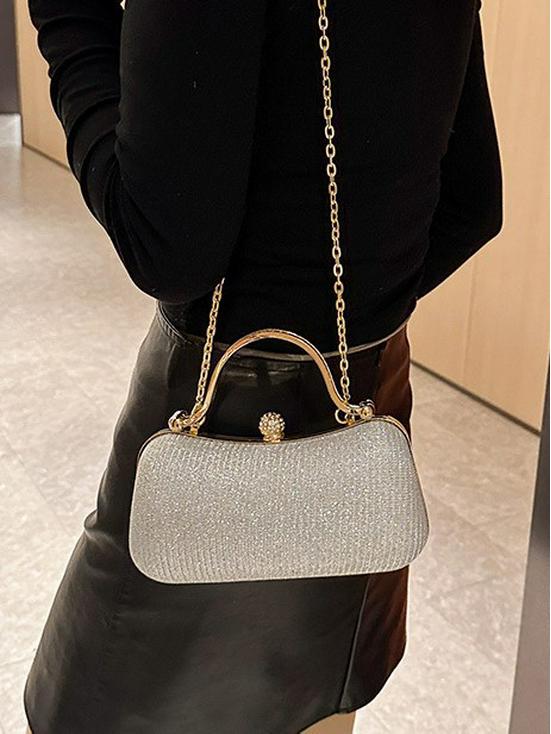 Bolsa de Ombro Transversal de Festa da Moda 2025 com Design de Corrente