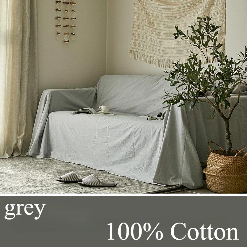 

Тканый 100% хлопок Чехол для дивана Одеяло Полотенце для дивана для гостиной Мебель для дивана Четыре сезона Общий чехол для дивана 130x180cm серый