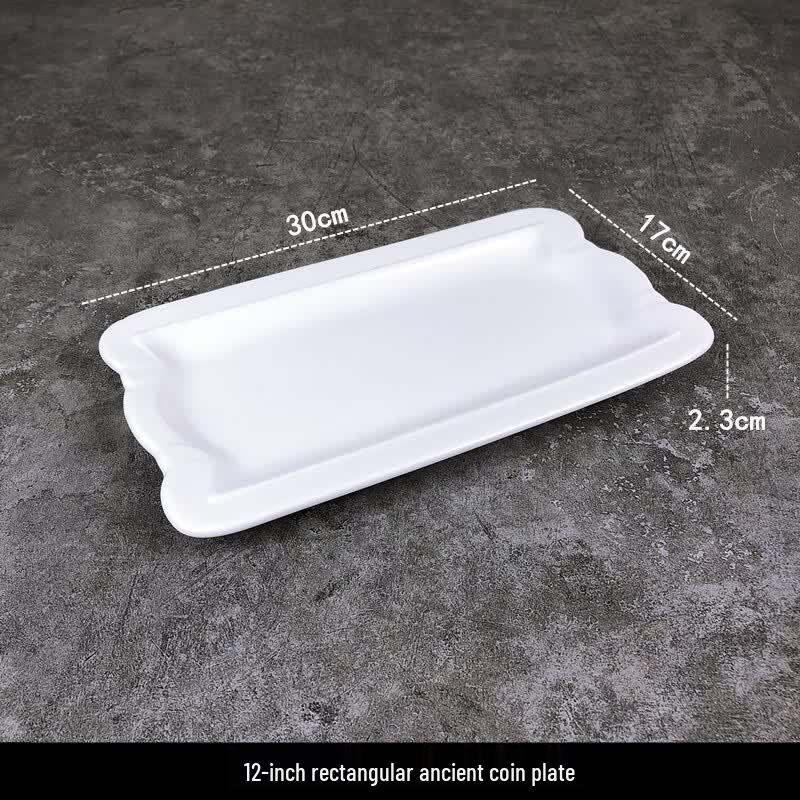 

12-inch White Porcelain Irregular Serving Plate