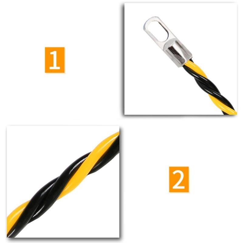 Electrical Spring Wire Threader Fish Tape Electrical Wire Threader Flat Head Manual Cable Puller Tool for Electrical