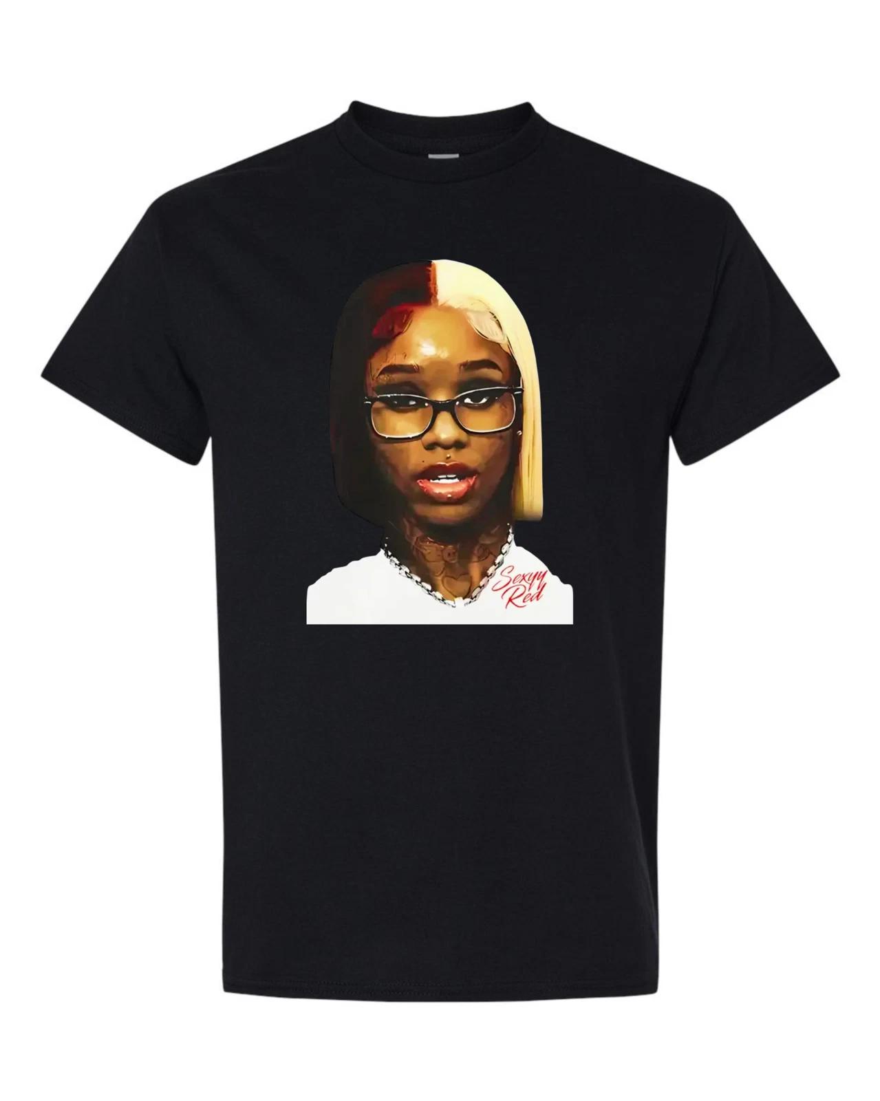 

Rapper Sexy Red Hip Hop T-shirts artist Black shirt 4XL