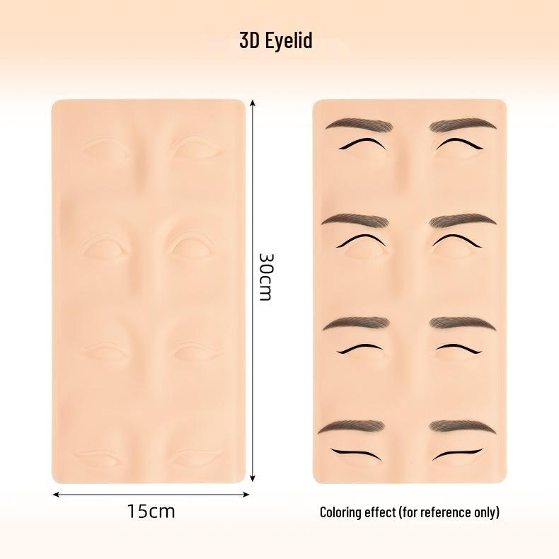 Semi-Permanent Microblading Practice Skin: Soft Silicone Eyebrow, Eye, and Lip Simulation for Beginners; Eyeliner Won't Smudge