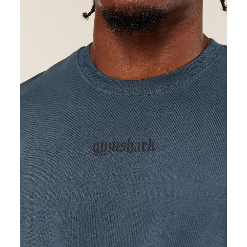 Gymshark Olde English T shirT Gs sTealTh Blue A3b5y Ud6s