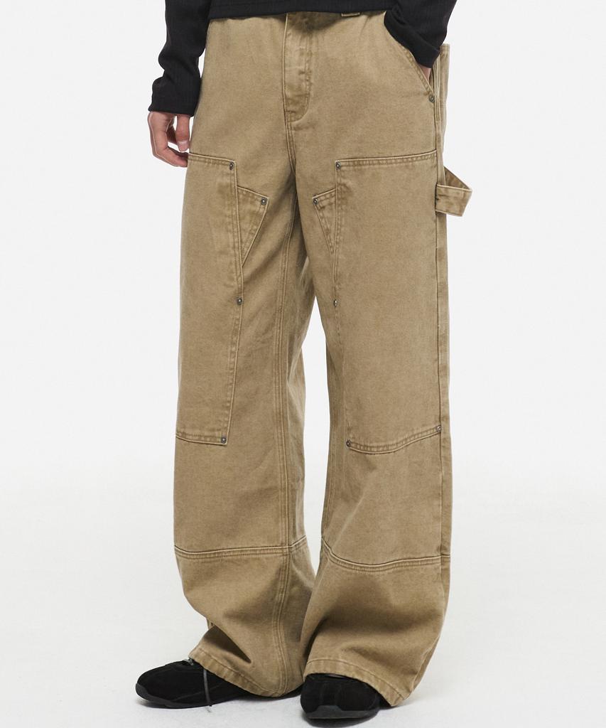 DNSR Double Knee Carpenter Work Pants Beige
