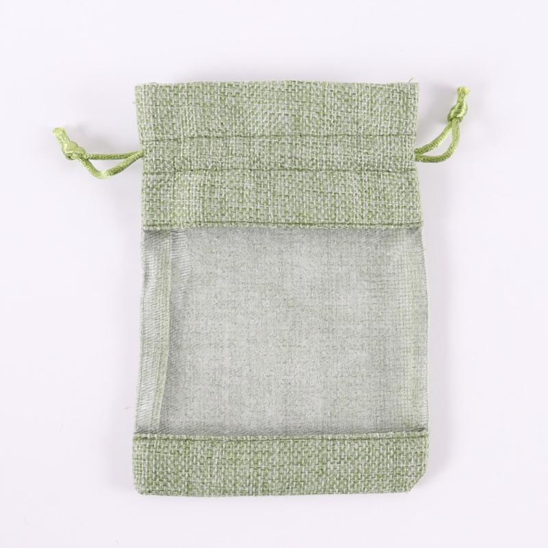 

50pcs Transparent Drawstring Hemp Candy Jewelry Packaging Gift Jewelry Storage Bag Linen Bag 10x14cm