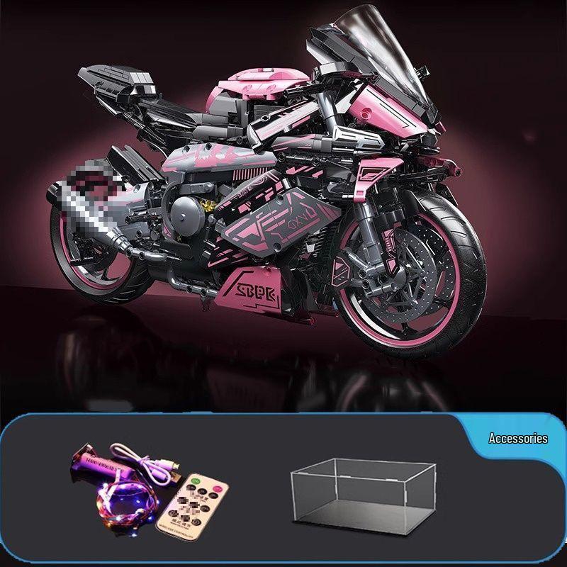 BMW Motorcycle Technic Building Blocks Toy - M000RR. Compatible with Lego, Educational Assembly Gift for Boys & Girls.