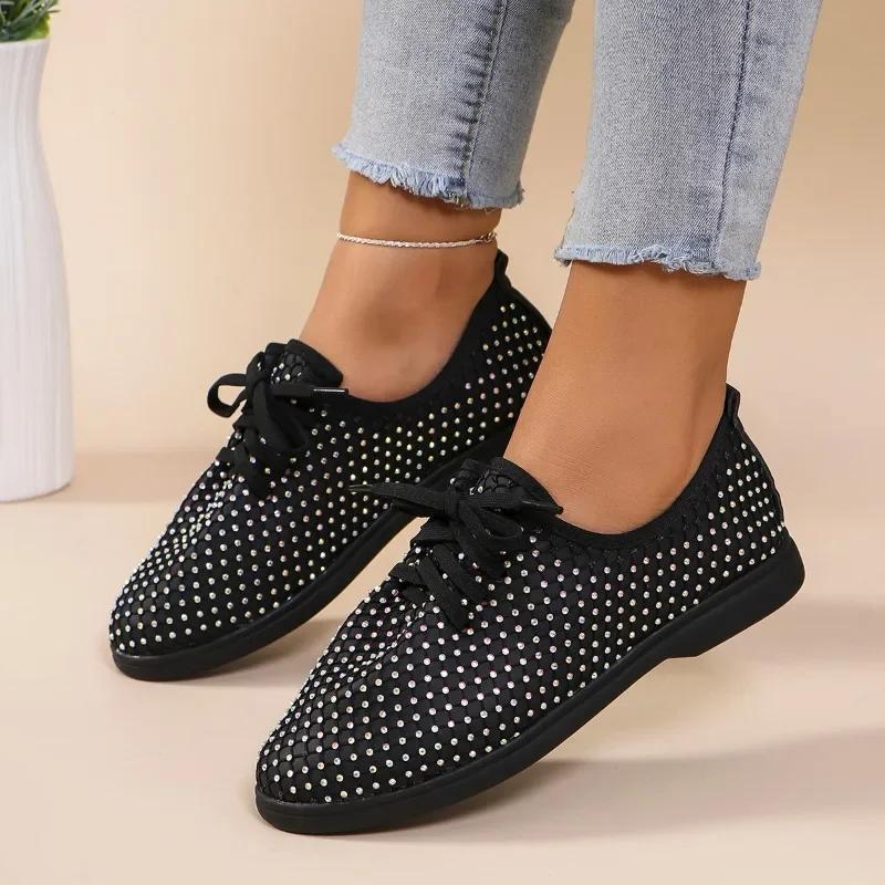 fashion Shoes for Women 2024 Hot Sale Lace Up Women's Vulcanize Shoes Autumn Solid Outdoor Casual Comfortable Large Size Walking Shoes