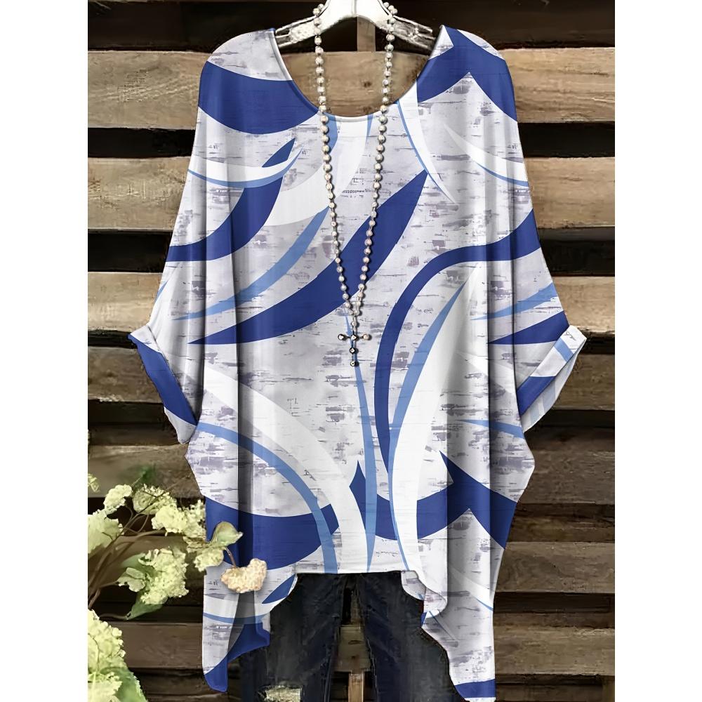 New Woman Elegant Peacock Print T-Shirts Casual Loose Machine Washable O-Neck Short Sleeve Summer Fashion Streetwear Clothing