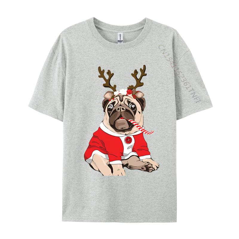 Graphic T Shirts Men Pug Deer Pug Lovers Reindeer Christmas Tshirt Soft Breathable Cotton Tops Tee 3xl Men Clothing
