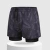 Men Swim Shorts Slim Fit Double Layers Quick Dry Conservative Breathable Swimming Elastic Waist Printed Swimming Trunks