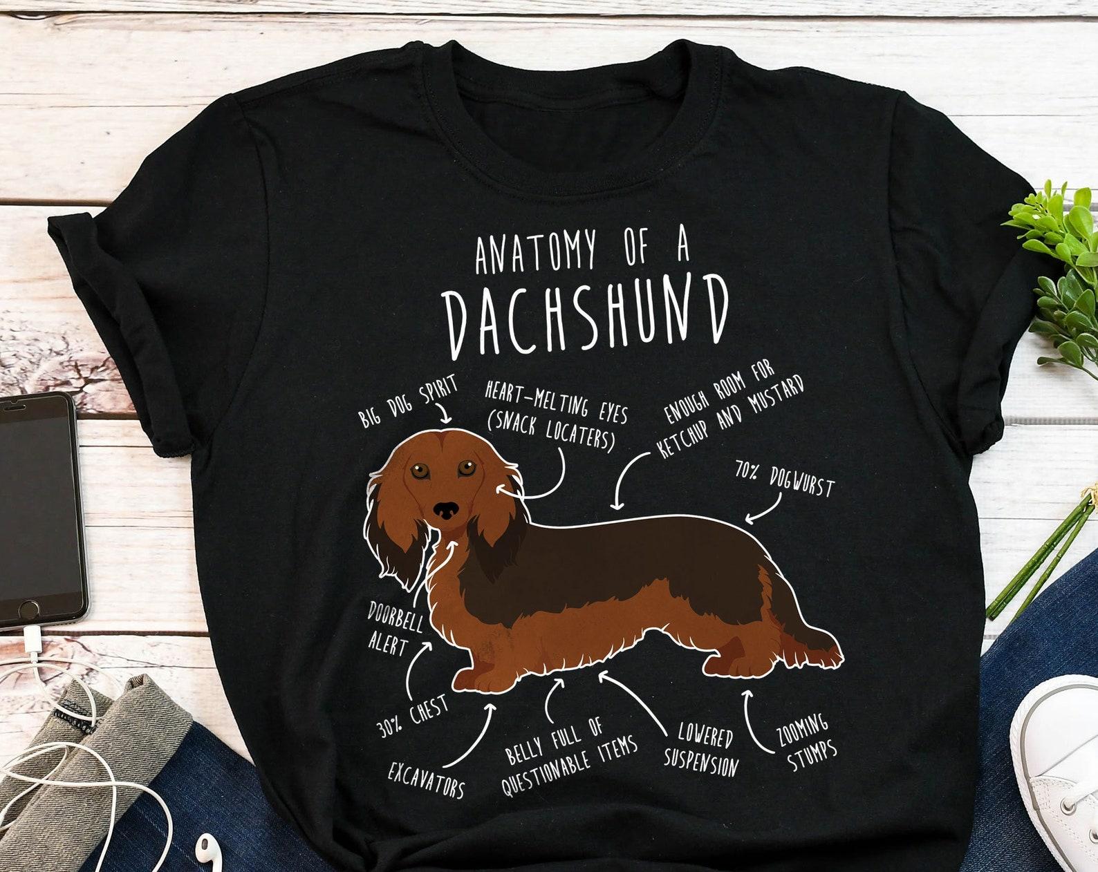 Longhaired Sable Dachshund Shirt, , , Funny Weiner Dog Lover Gift, Cute Sausage Dog T-shirt, Doxie Lover Tshirt, Pet Mom, Dad 150
