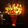 Creative Luminous Christmas Hat Decorative Door Hanging Pendant, Christmas Green Plant Needle Door Hanging Christmas Tree Decoration Supplies