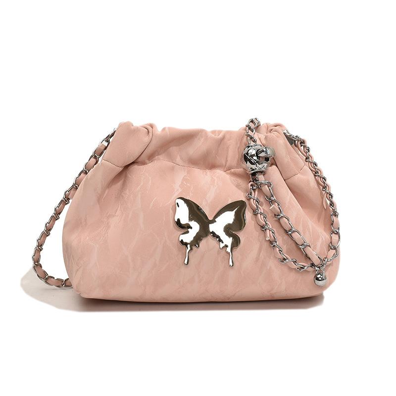 Сумка Универсальная сумка Новая цепочка На плечо Кроссбоди Складная сумка Женская розовый