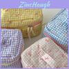 Polyester Grid Bow Makeup Bag With Large Capacity For Daily Use And Travel Storage