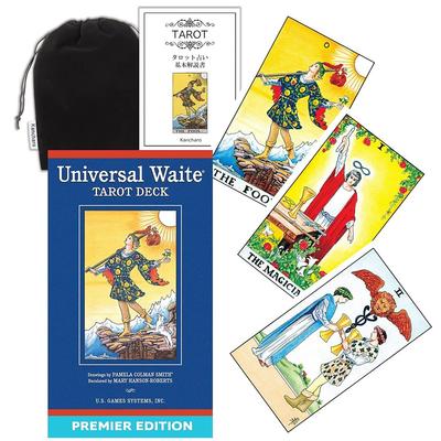 Kancharo 78-korts Tarotsett [Universal Waite Tarot Premierutgave] Inkluderer japanske tarotkortinstruksjoner og pose (Autentisk)