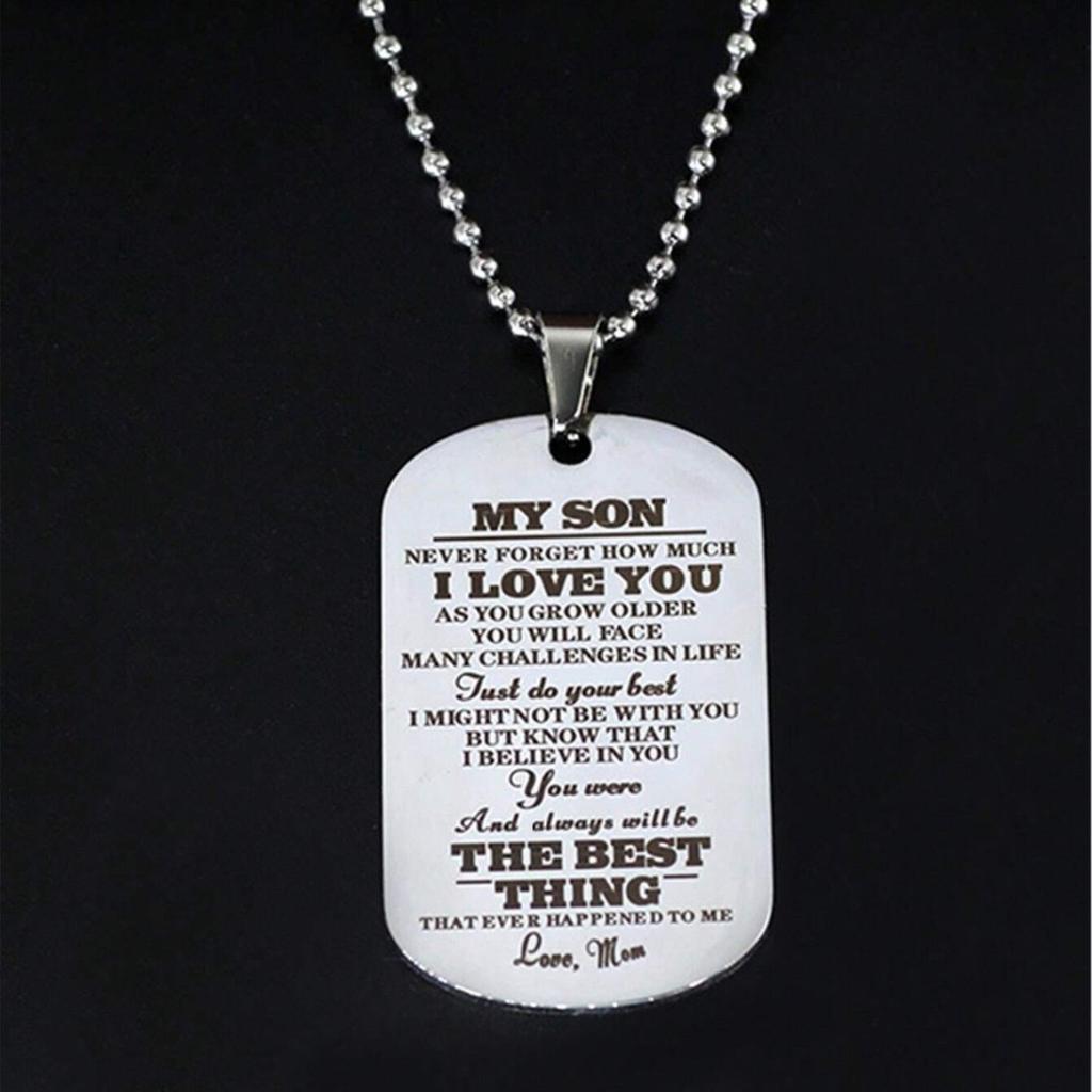 Simple Engraved Dog Tag Pendant Necklace Parent-child Intimate Gift