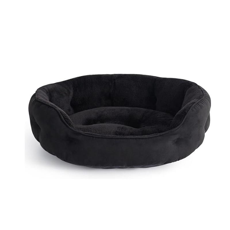 Cozy Winter Round Pet Bed - Machine Washable for Cats and Small Dogs
