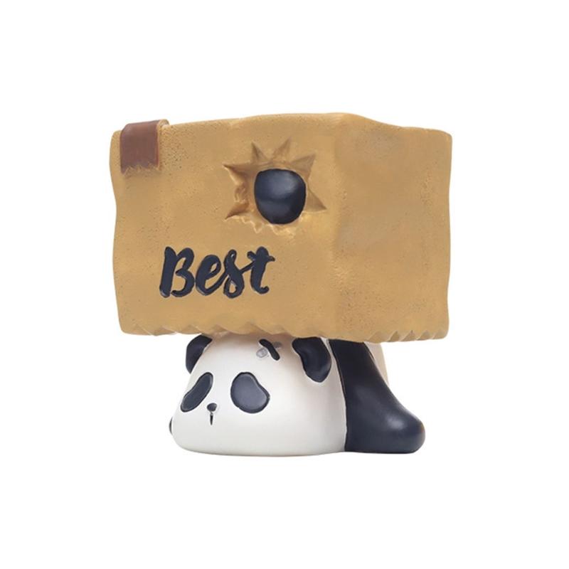 

Panda Shape Succulent Planter Handmade Waterproof Resin Flower Pots Decorative Pen Holder Balcony Plant Container