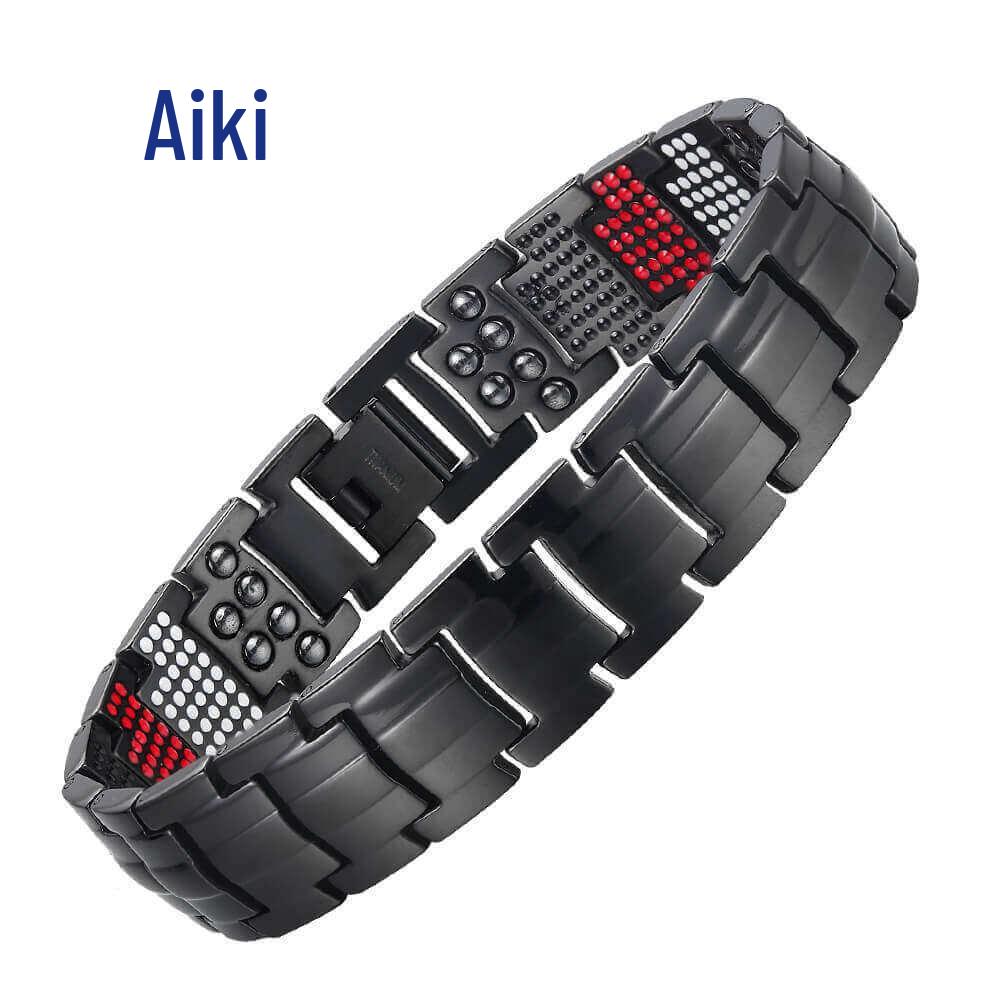 Men's Magnetic Titanium Bracelet with Germanium Beads - Stainless Steel Jewelry