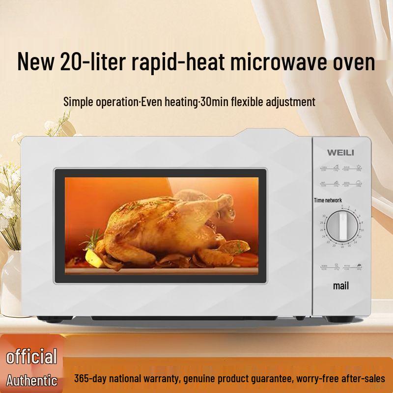 Small 20L Turntable Microwave Oven with Even Heating and Classic Mechanical Controls D20MXP01.