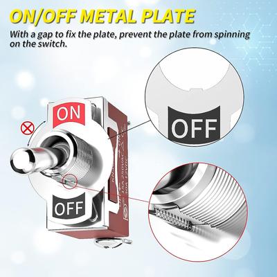 2/4Pcs Marine Waterproof Toggle Switch 12V DC 30A Heavy Duty 250V AC 15A SPST 2 Pin ON Off Switch with Weatherproof Boot Cover
