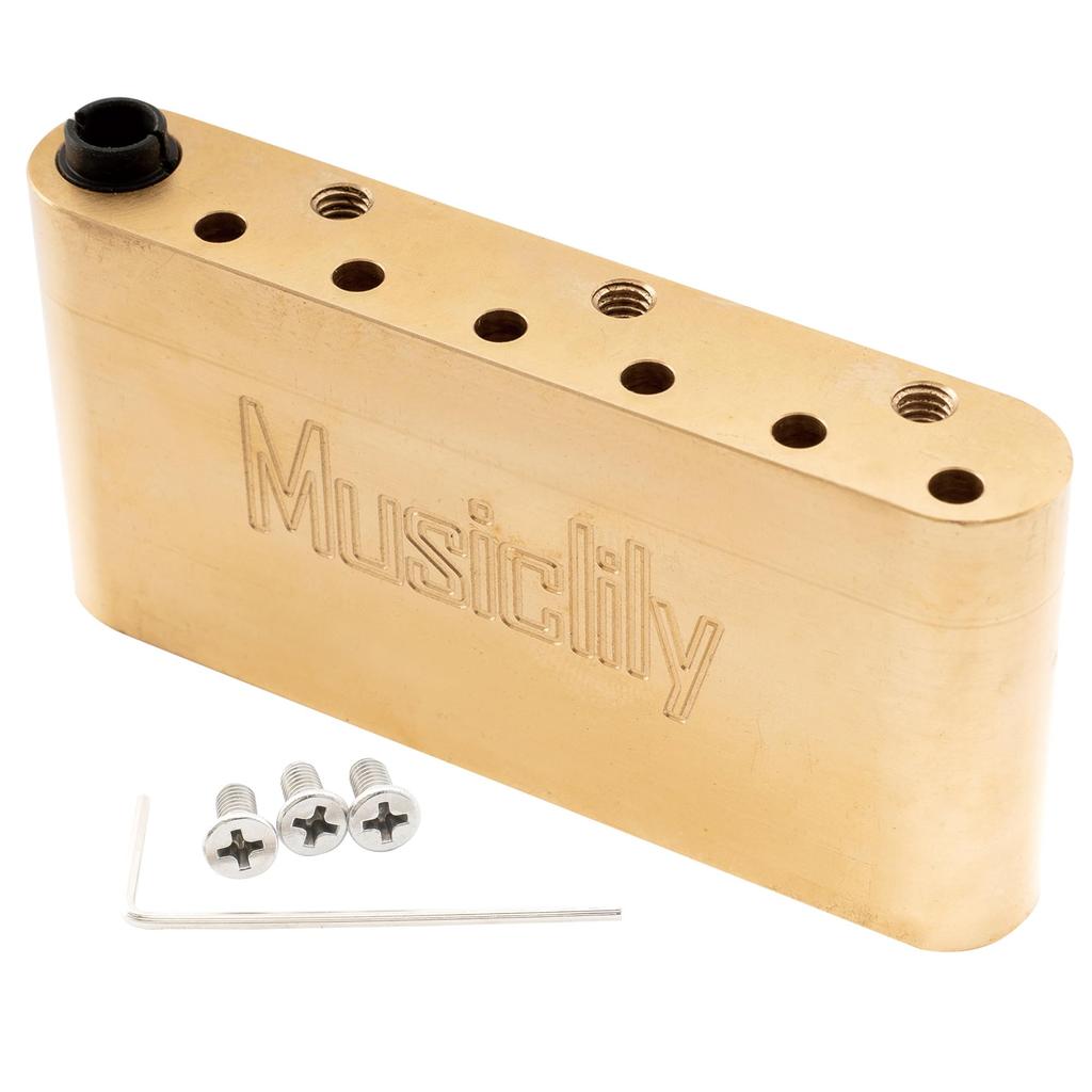 Musiclily Ultra Mosazný 36mm Tremolo Blok Rozteč Strun pro Elektrickou Kytaru Strat s Kobylkou Wilkinson M Series 10,5mm