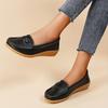 Women's Flower Decor Flat Loafers, Casual Solid Color Slip On Shoes, Lightweight & Comfortable Shoes