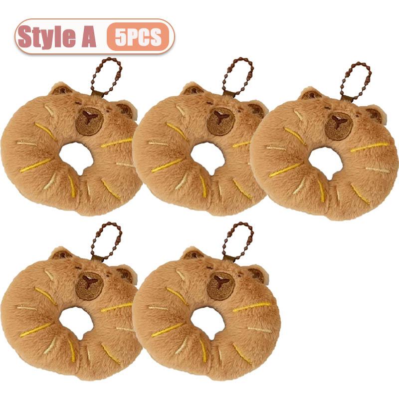 1-10PCS Creative Cartoon Food Plush Keychain Cute Plushie Doll Versatile Keyring Backpack Charm Pendant Decoration for Student
