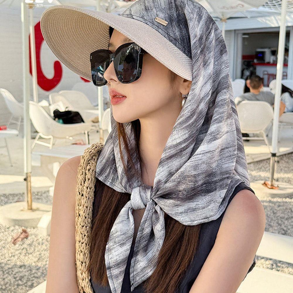 Trendy Strap Headscarf Hat Neck Protection Uv Protection Sun Hat Baseball Cap