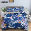 Tropical Plant Bed Linen Collection Green Leaves Quilt Cover with Zipper Closure Comforter Cover Queen Size King Dimension Full Polyester Fabric Quilt