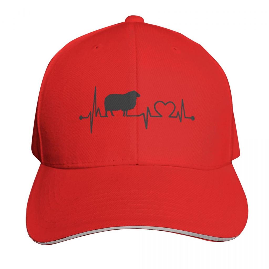 SHEEP HEARTBEAT Baseball Cap Party Hat Hip Hop Hat Beach Tea Hat Womens Beach Visor Unisexs