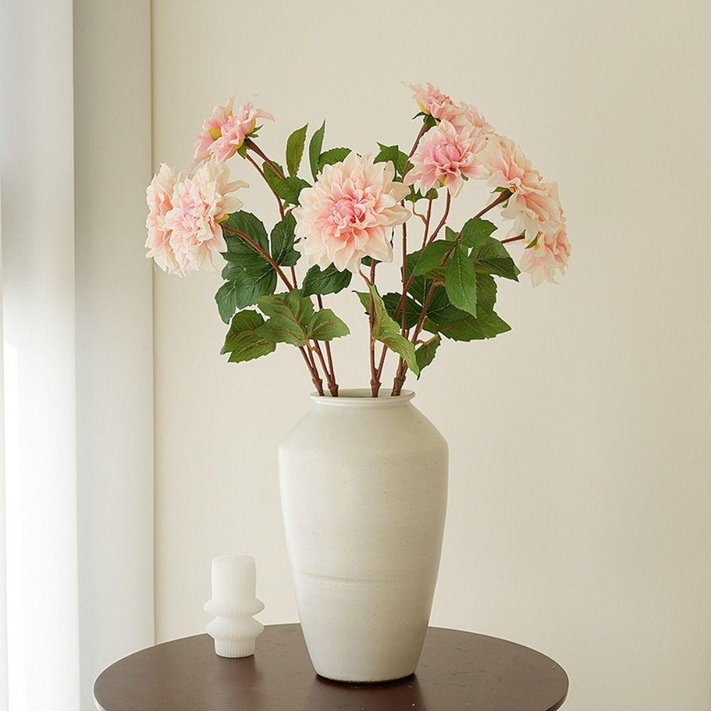 Colorful Artificial Dahlia Flower Handmade Floral Arrangement Material Silk Dahlia Branch Simulation Dahlia Home Decor